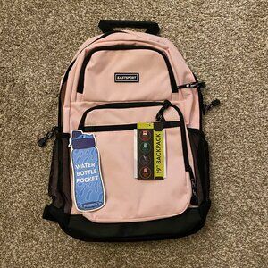 NWT Eastsport 19'' Pink Laptop Backpack Water Bottle Pockets Padded School